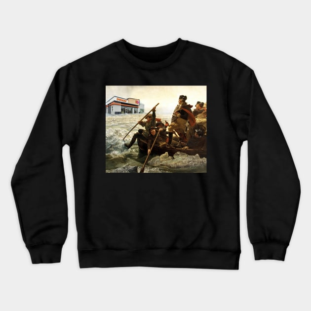 Dunkin Donuts Washington Crossing Delaware Crewneck Sweatshirt by Jan Lewin Art Store